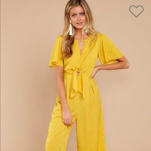 Yellow polka dot jumpsuit
